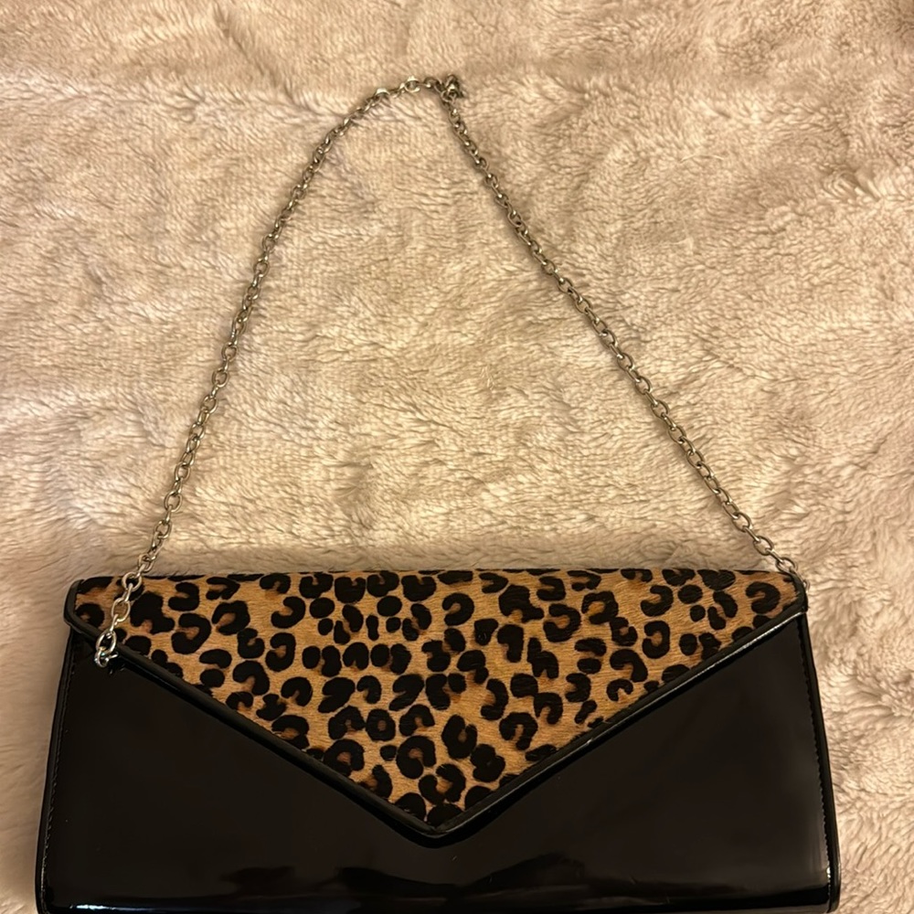 Animal print clutch
